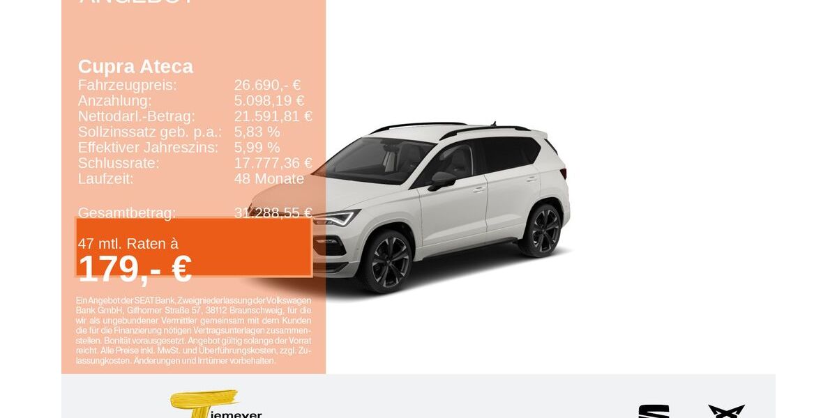 Cupra Ateca 32.832 km 25.690 &euro; Hemer 58675