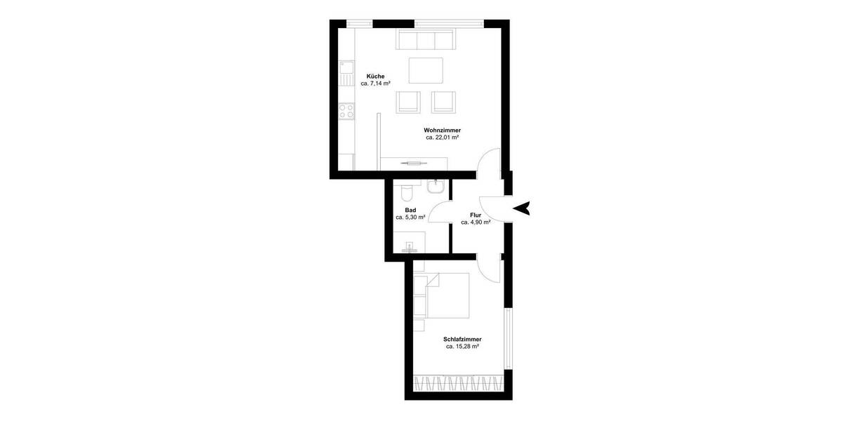 Etagenwohnung Hagen Boele - 2 Zimmer, 60 m&sup2;, 550&euro; | Angebot:26861732