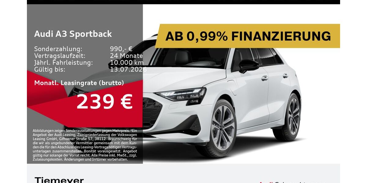 Audi A3 7.080 km 37.520 &euro; Lüdenscheid 58511