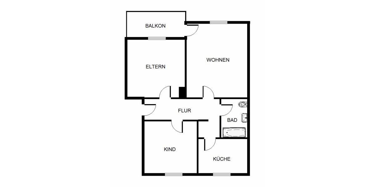 Etagenwohnung Schwerte - 3 Zimmer, 61 m&sup2;, 545&euro; | Angebot:26033919
