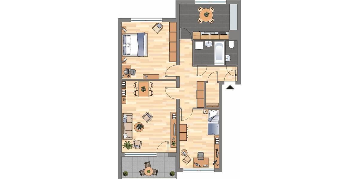 Etagenwohnung Hagen Hagen-Nord - 3.5 Zimmer, 76 m&sup2;, 529&euro; | Angebot:26003866