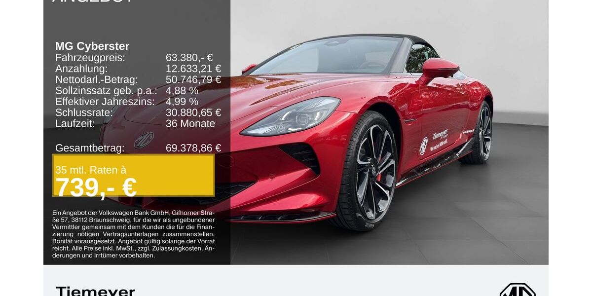 MG Cyberster 1.500 km 62.790 &euro; Hemer 58675