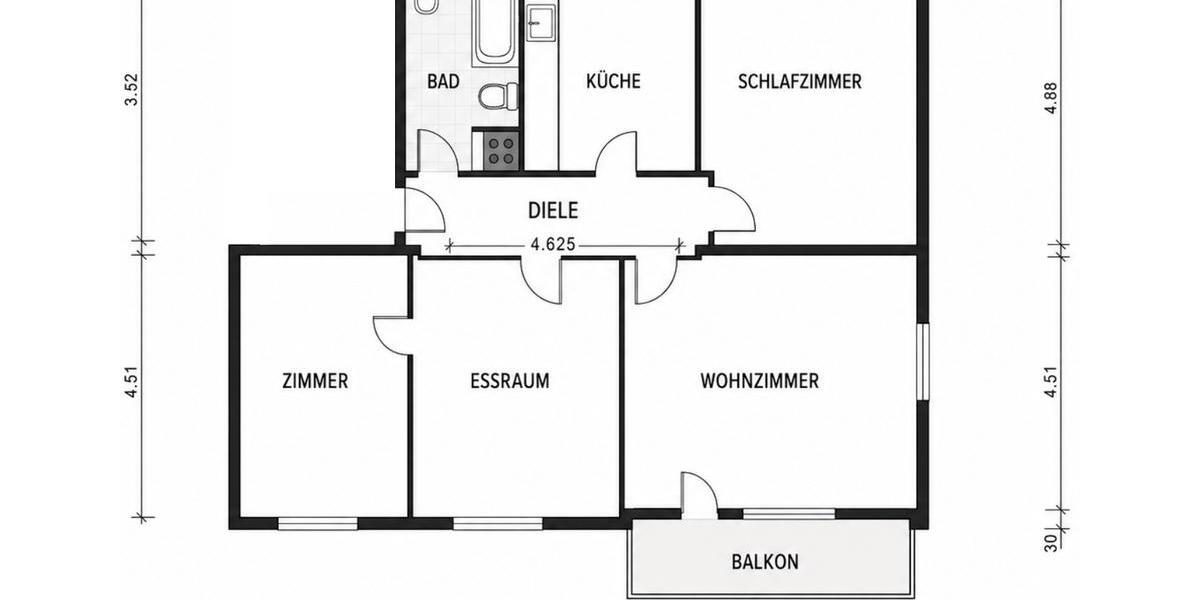 Erdgeschoßwohnung Hagen Hohenlimburg - 4 Zimmer, 85 m&sup2;, 189.000&euro; | Angebot:26889390
