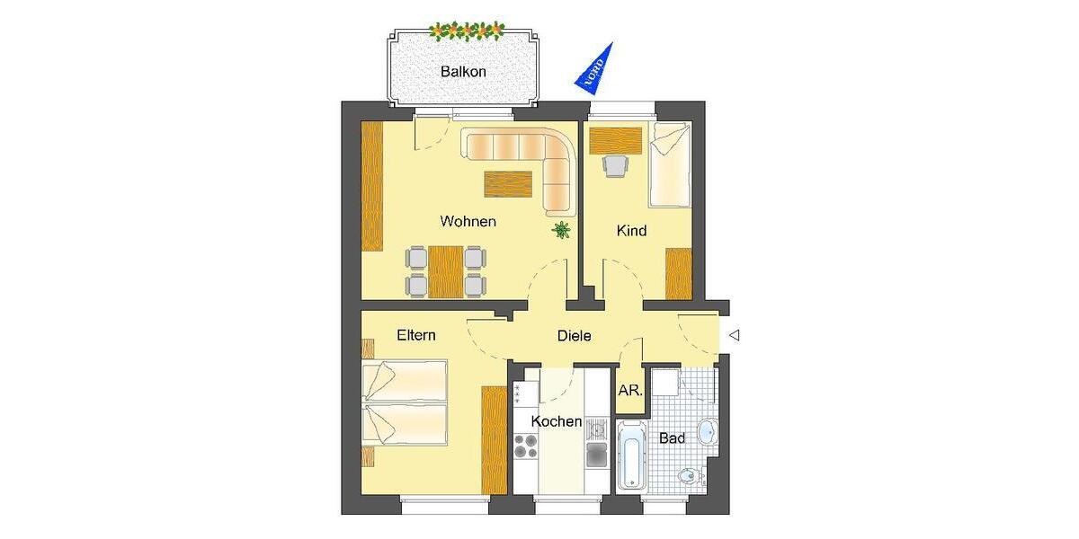 Etagenwohnung Lüdenscheid Othlinghausen - 3 Zimmer, 64 m&sup2;, 424&euro; | Angebot:25491035