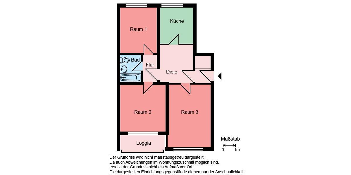 Etagenwohnung Iserlohn Gerlingsen - 3 Zimmer, 74 m&sup2;, 539&euro; | Angebot:24967377
