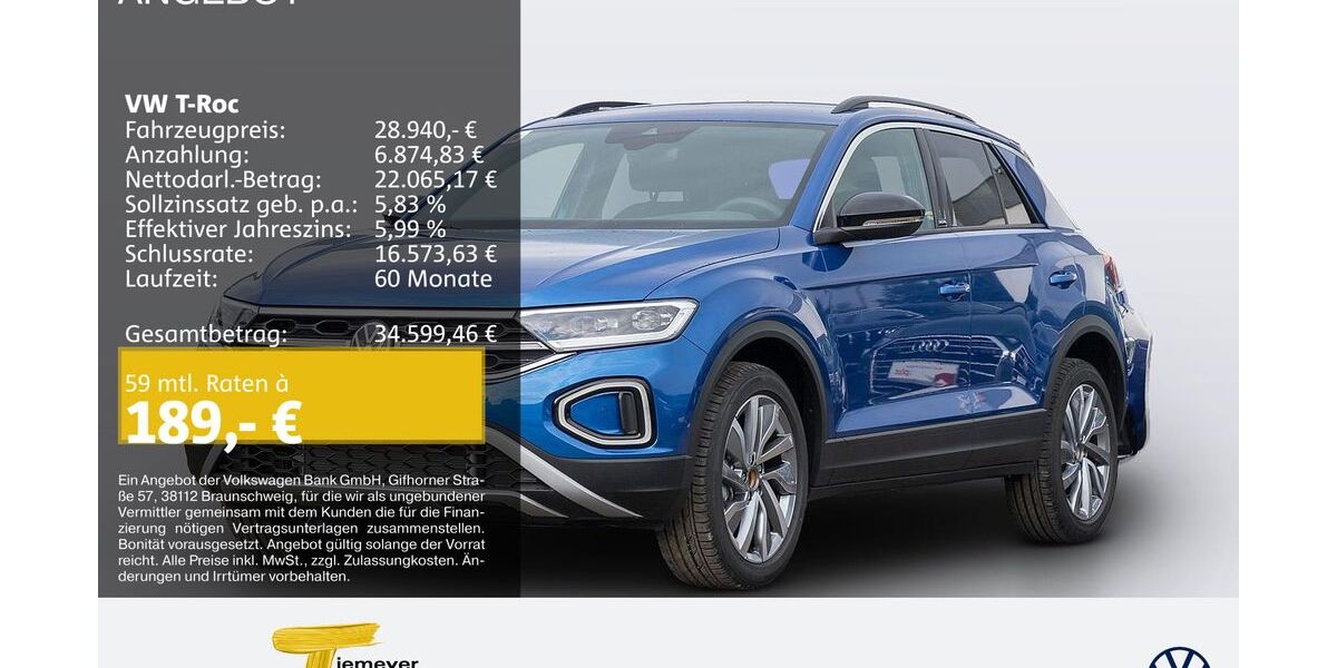 VW T-Roc 12.500 km 28.940 &euro; Lüdenscheid 58507
