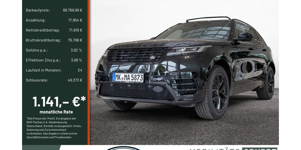 Land Rover Range Rover Velar 3.041 km 89.770 &euro; Lüdenscheid 58507