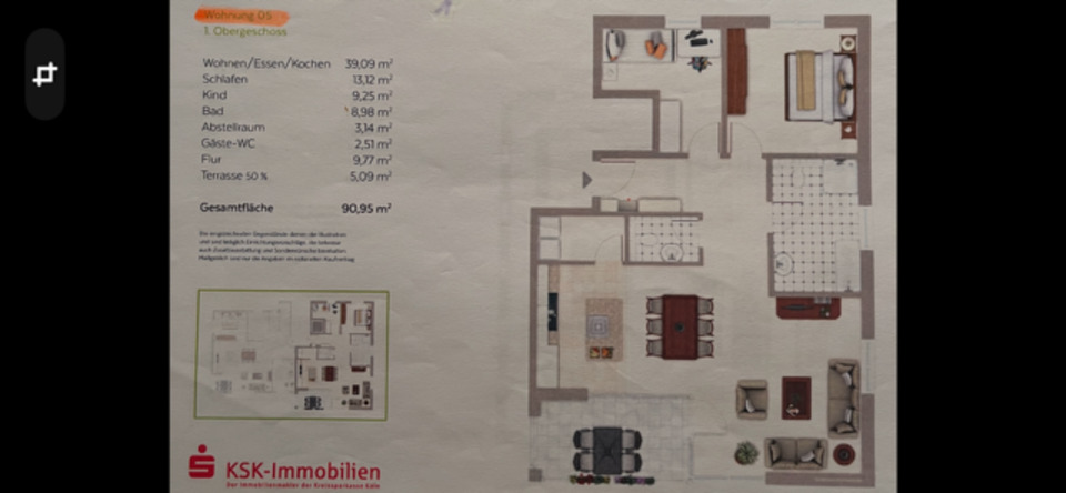 Etagenwohnung Lindlar - 3 Zimmer, 91 m&sup2;, 1.000&euro; | Angebot:25921656