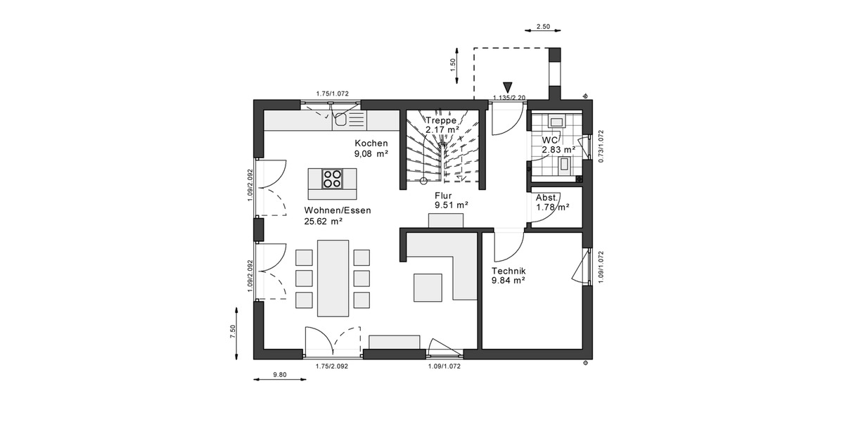 Einfamilienhaus Gummersbach Berstig Süd - 3 Zimmer, 122 m&sup2;, 1.650&euro; | Angebot:26396047