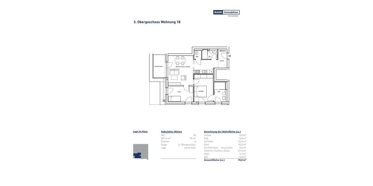 Etagenwohnung Gevelsberg - 3 Zimmer, 70 m&sup2;, 770&euro; | Angebot:25215033