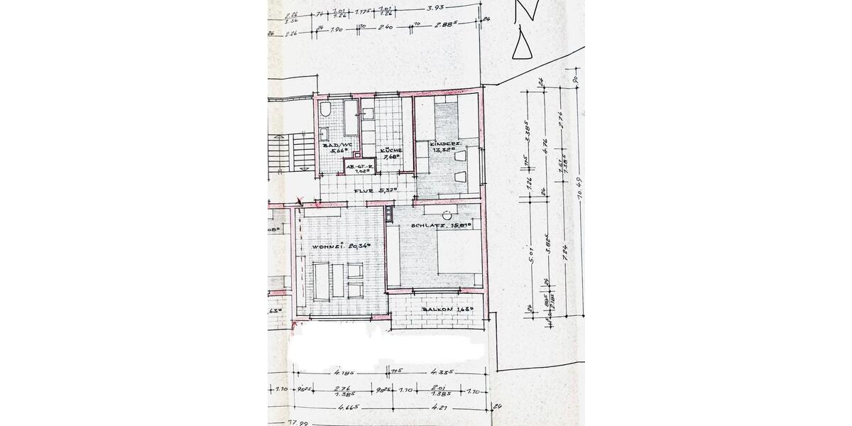 Etagenwohnung Lüdenscheid Augustenthal - 3 Zimmer, 73 m&sup2;, 550&euro; | Angebot:26001793