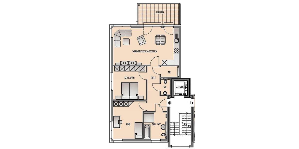 Etagenwohnung Gevelsberg - 3 Zimmer, 93 m&sup2;, 429.000&euro; | Angebot:25675605
