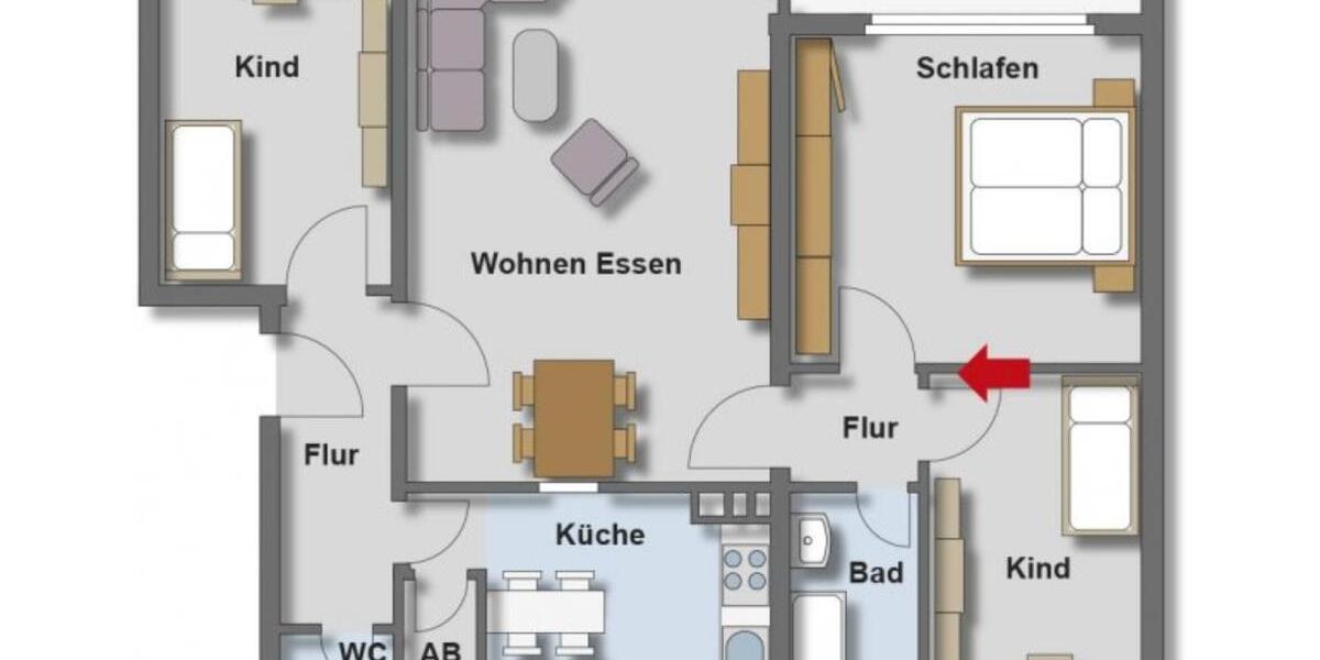 Etagenwohnung Iserlohn Sümmern - 4 Zimmer, 80 m&sup2;, 566&euro; | Angebot:25542427