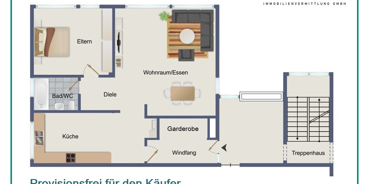2-ZIMMER-EIGENTUMSWOHNUNG IN GUTER LAGE AM STADTZENTRUM VON RADEVORMWALD, PROVISIONSFREI ! - Etagenwohnung Radevormwald Ispingrade | Angebot:26634557