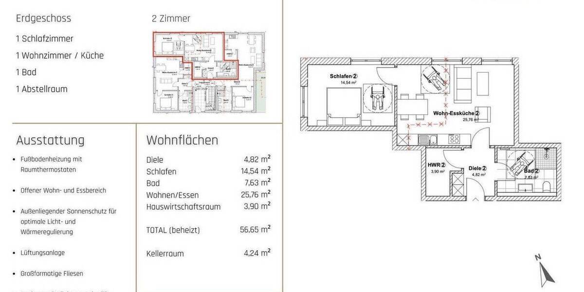 Etagenwohnung Attendorn - 2 Zimmer, 50 m&sup2;, 700&euro; | Angebot:26630824