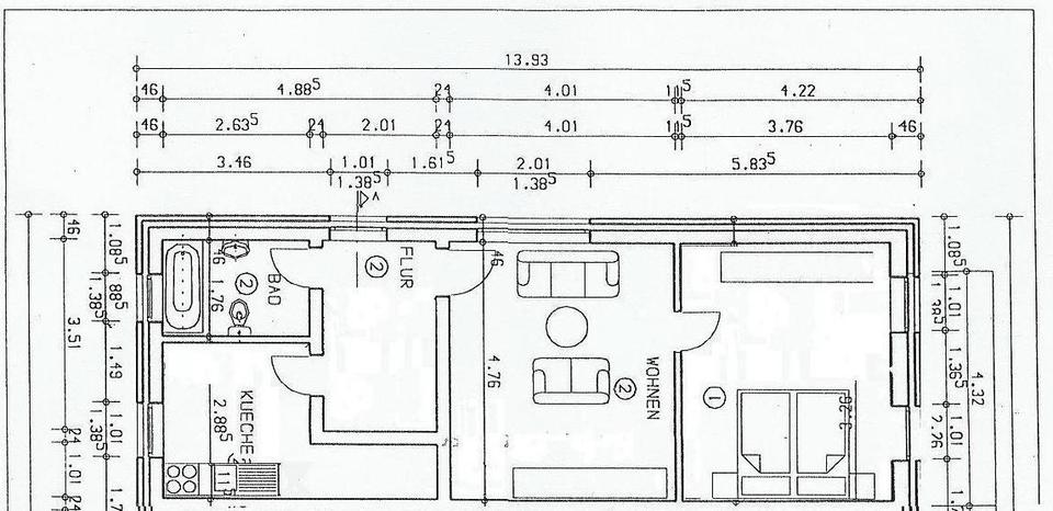 Etagenwohnung Engelskirchen - 1 Zimmer, 60 m&sup2;, 470&euro; | Angebot:25959327