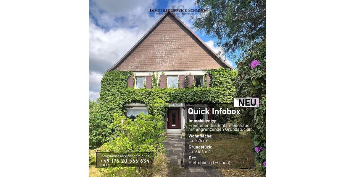 Bauernhaus, Landhaus Plettenberg - 9 Zimmer, 226 m&sup2;, 349.900&euro; | Angebot:25737270