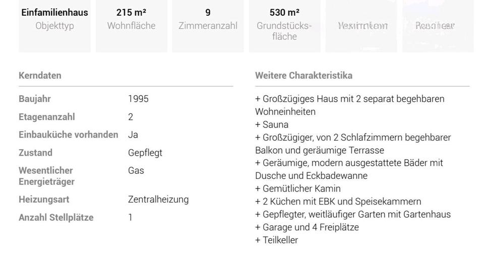 Einfamilienhaus Kierspe - 9 Zimmer, 215 m&sup2;, 529.000&euro; | Angebot:27075117