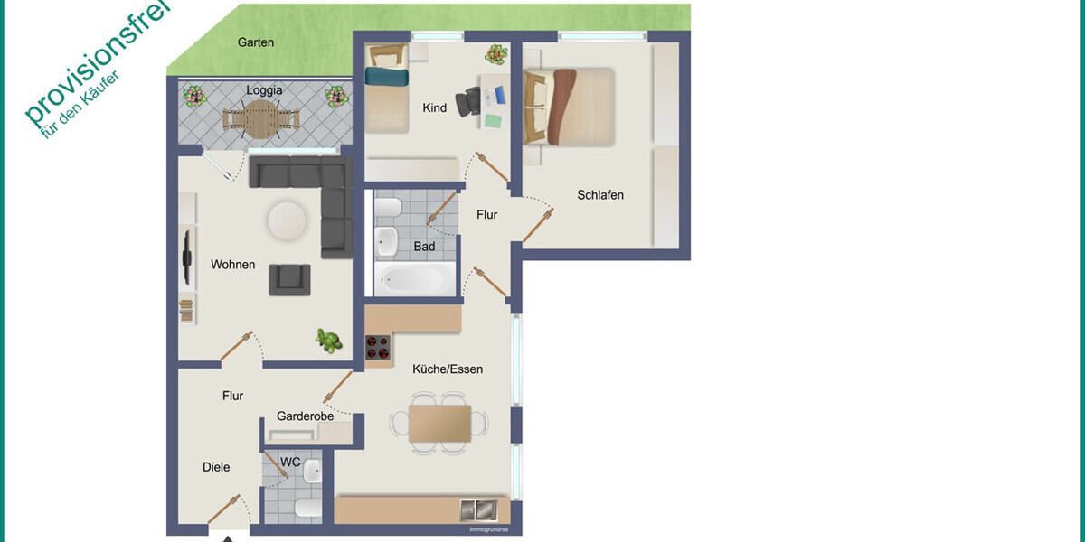 HÜBSCHE 3-ZIMMER-EIGENTUMSWOHNUNG MIT TOLLEM ZUSCHNITT UND BALKON IN RADEVORMWALD, PROVISIONSFREI! - Etagenwohnung Radevormwald | Angebot:26645710