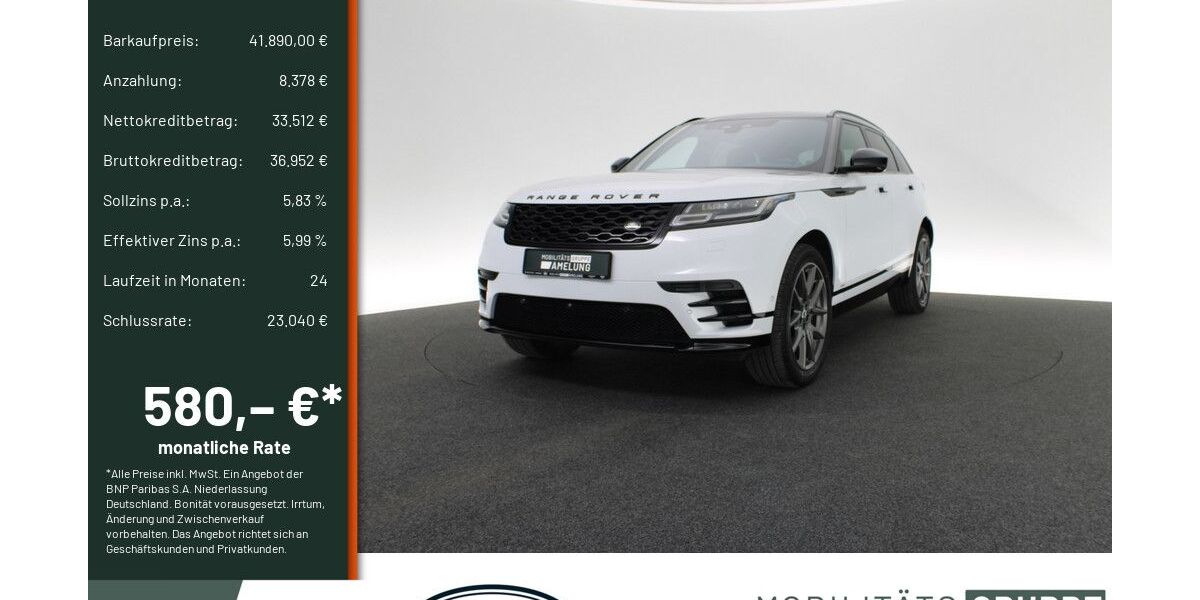 Land Rover Range Rover Velar 67.395 km 40.890 &euro; Engelskirchen 51766