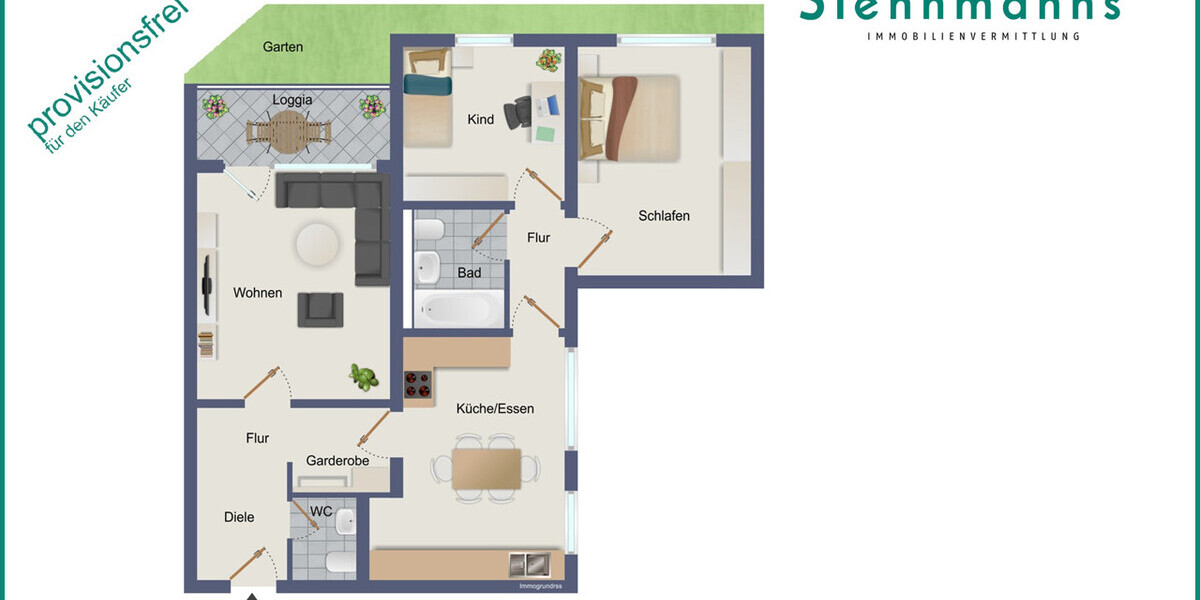 HÜBSCHE 3-ZIMMER-EIGENTUMSWOHNUNG MIT TOLLEM ZUSCHNITT UND BALKON IN RADEVORMWALD - Etagenwohnung Radevormwald | Angebot:26645710