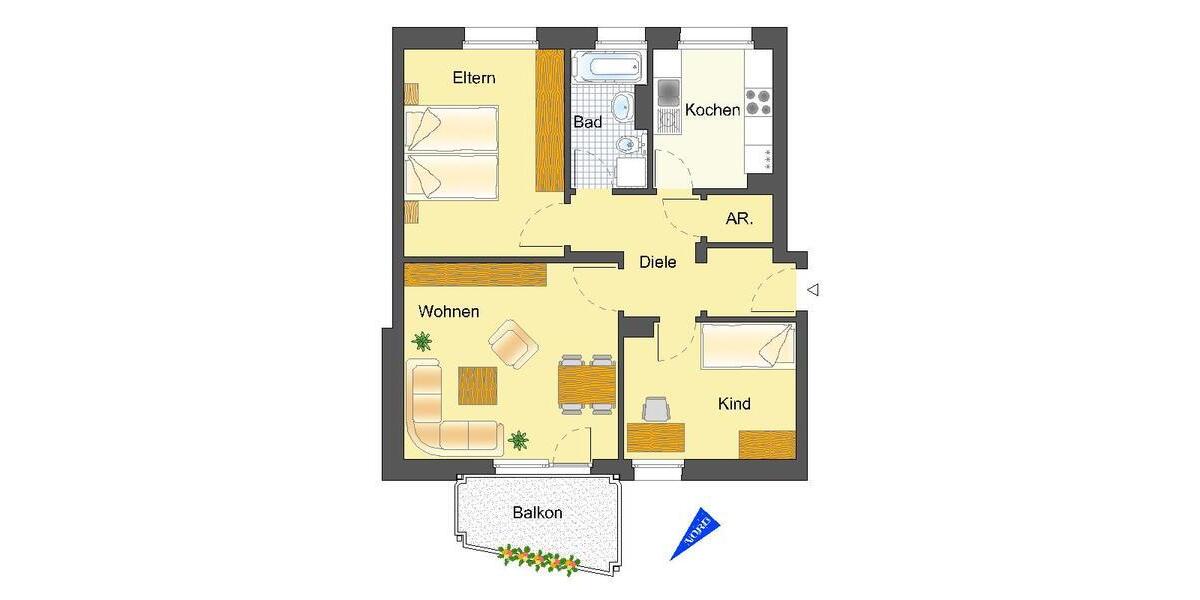 Etagenwohnung Lüdenscheid Othlinghausen - 3 Zimmer, 65 m&sup2;, 414&euro; | Angebot:26405889