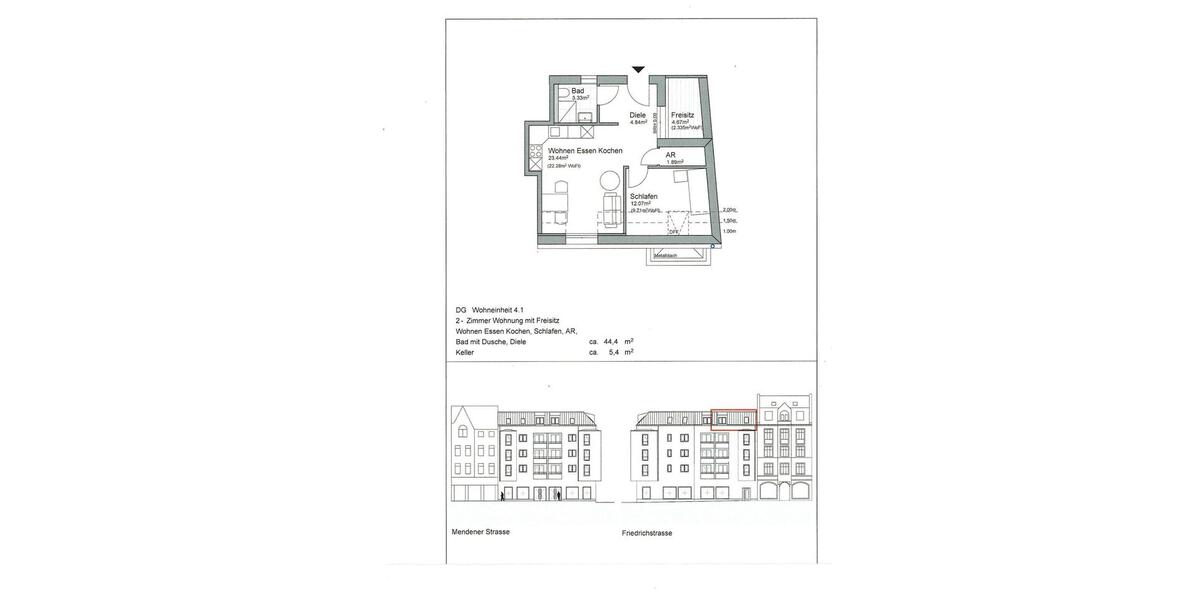Dachgeschoßwohnung Iserlohn - 2 Zimmer, 62 m&sup2;, 744&euro; | Angebot:22266699