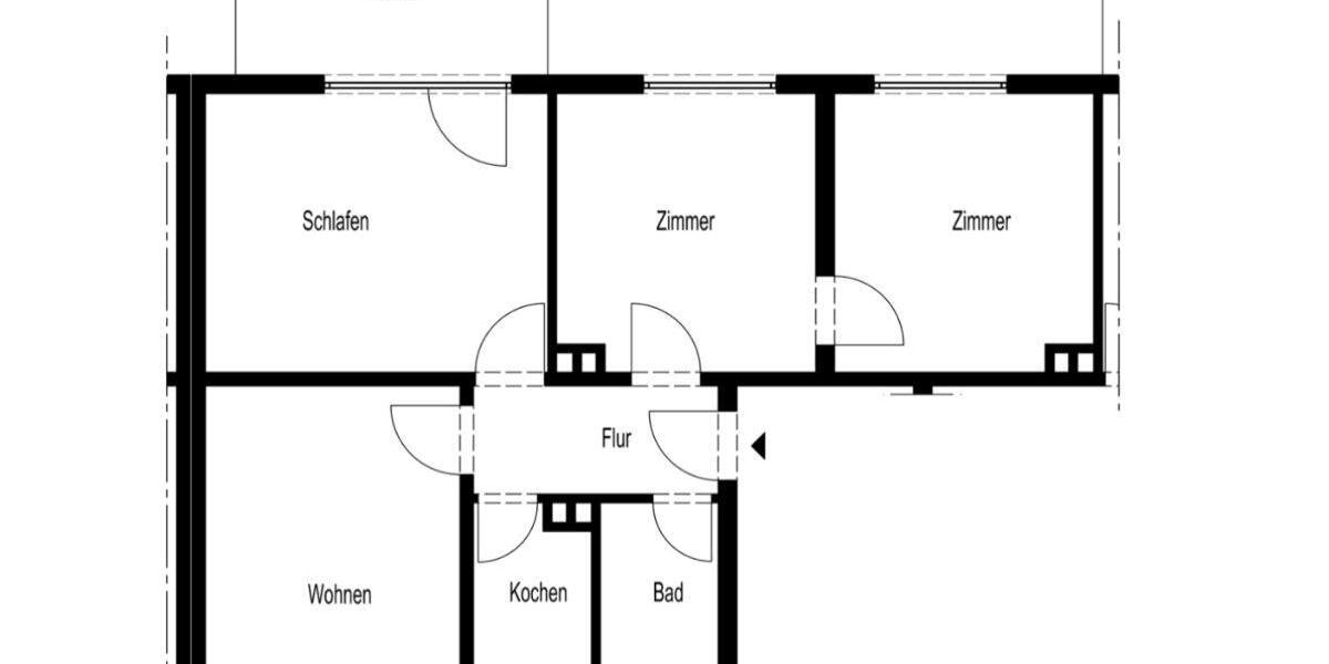 Etagenwohnung Lüdenscheid Brügge - 4 Zimmer, 64 m&sup2;, 670&euro; | Angebot:26524907