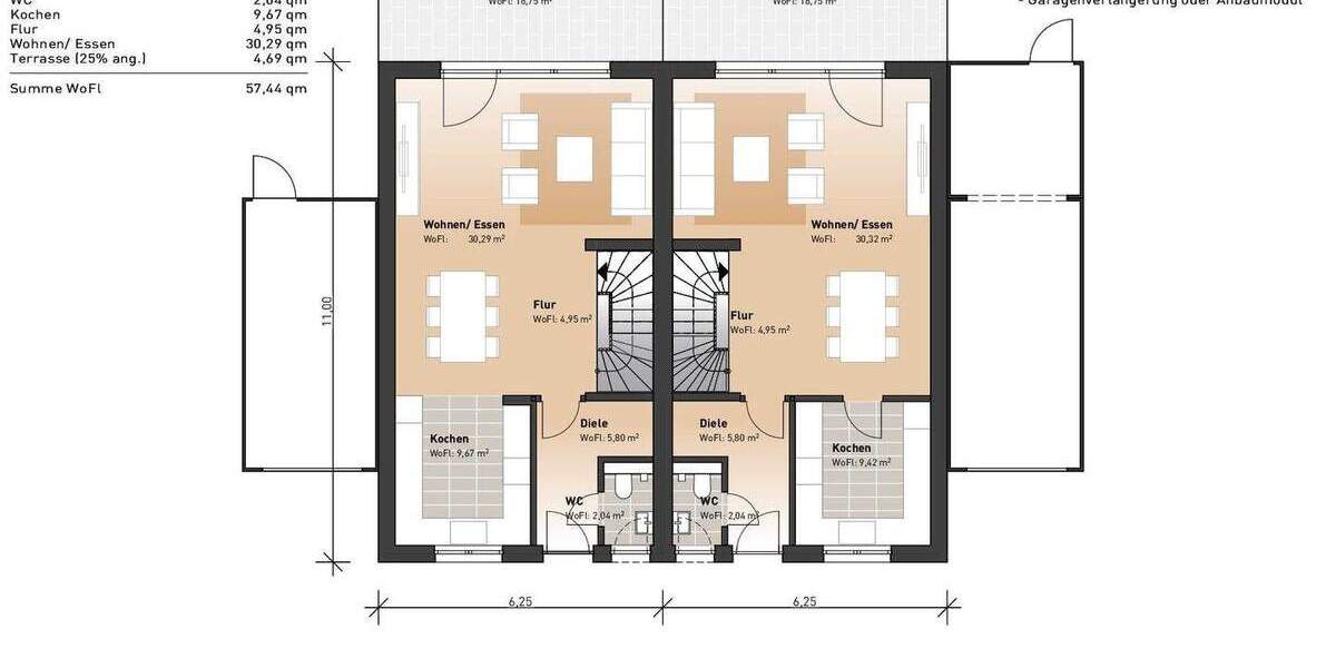 Doppelhaushälfte Ennepetal Homberge - 4 Zimmer, 138 m&sup2;, 525.100&euro; | Angebot:25797454