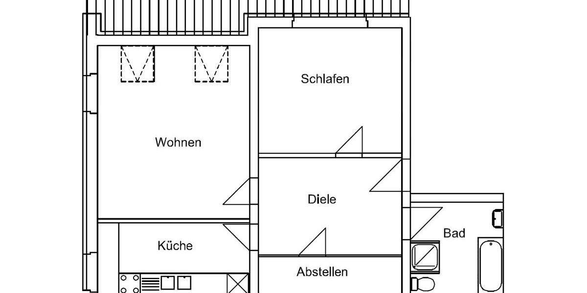 Dachgeschoßwohnung Lüdenscheid Staberg - 2 Zimmer, 58 m&sup2;, 425&euro; | Angebot:24492095