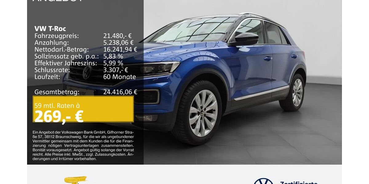 VW T-Roc 45.912 km 21.480 &euro; Lüdenscheid 58507