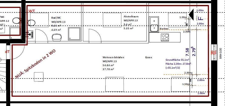 Dachgeschoßwohnung Gummersbach Berstig Süd - 2 Zimmer, 55 m&sup2;, 500&euro; | Angebot:26560257
