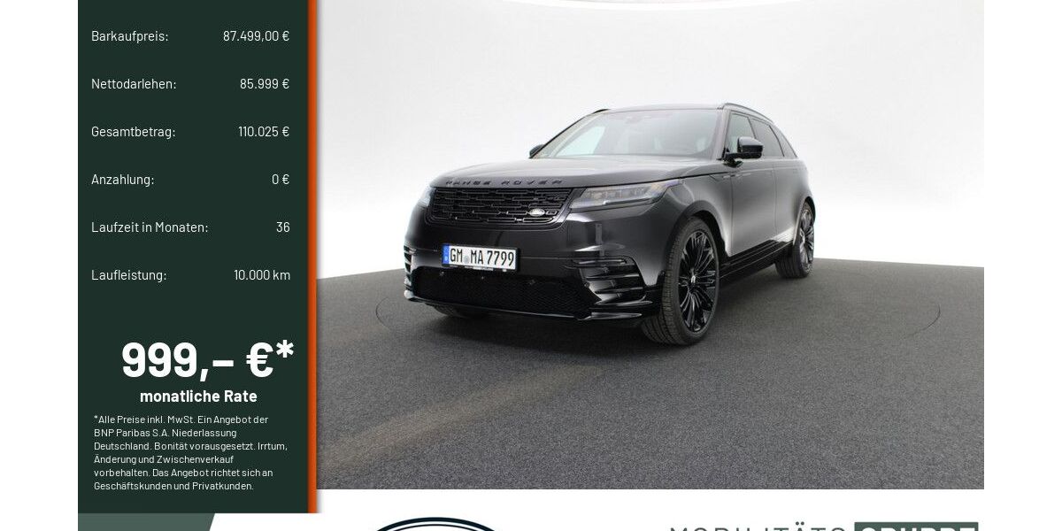 Land Rover Range Rover Velar 13.000 km 87.499 &euro; Engelskirchen 51766